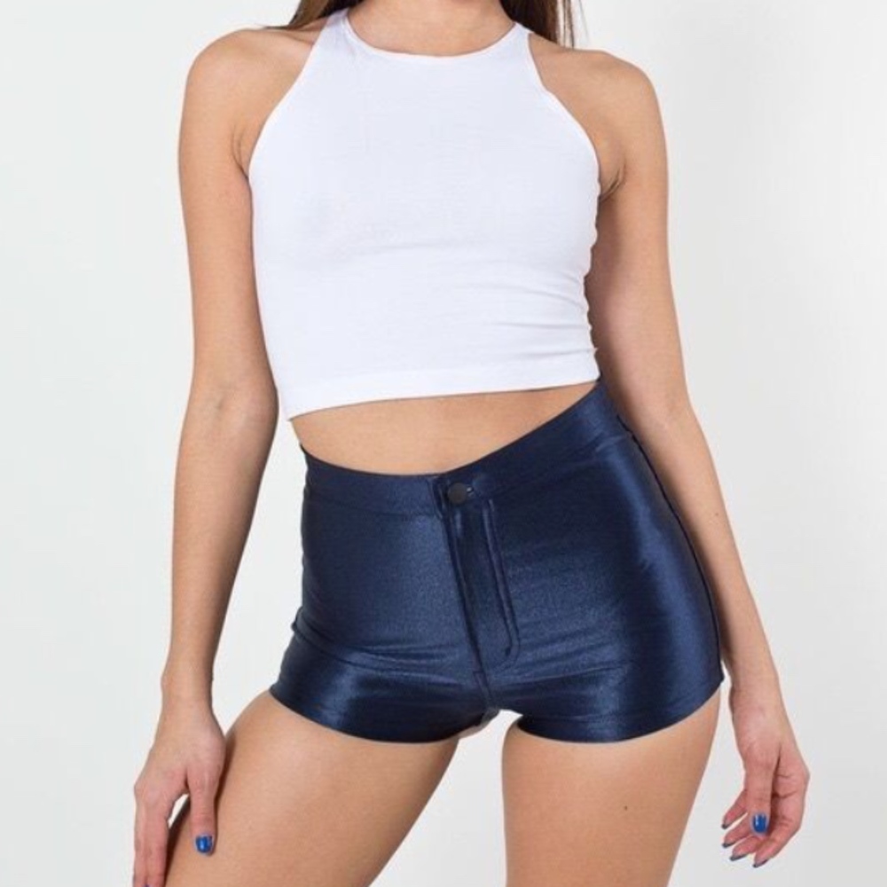 American Apparel Navy Blue Disco Shorts